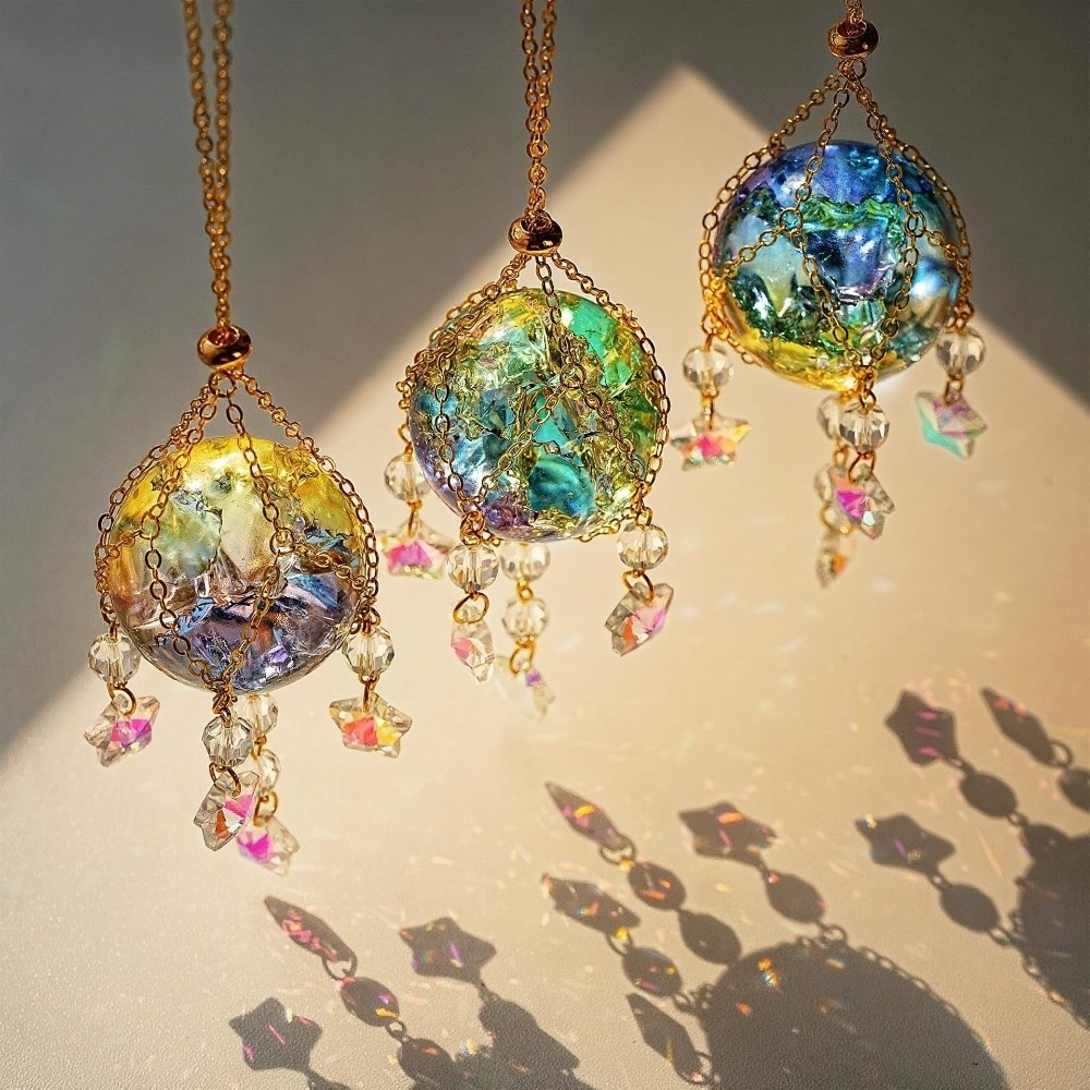 Crystal Ball Decor - Transparent Crystal Glass Sun Catcher Detachable