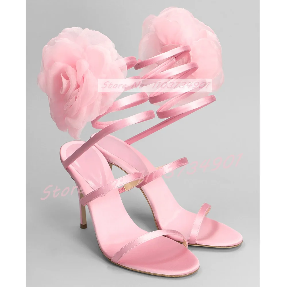 Luxury Lifestyle Shoes - Pink Lace Flower Fairy Cross Strap