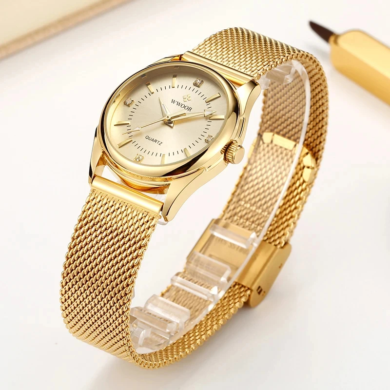 Luxury Lifestyle Women - WWOOR Luxury Brand Dress Gold Watch