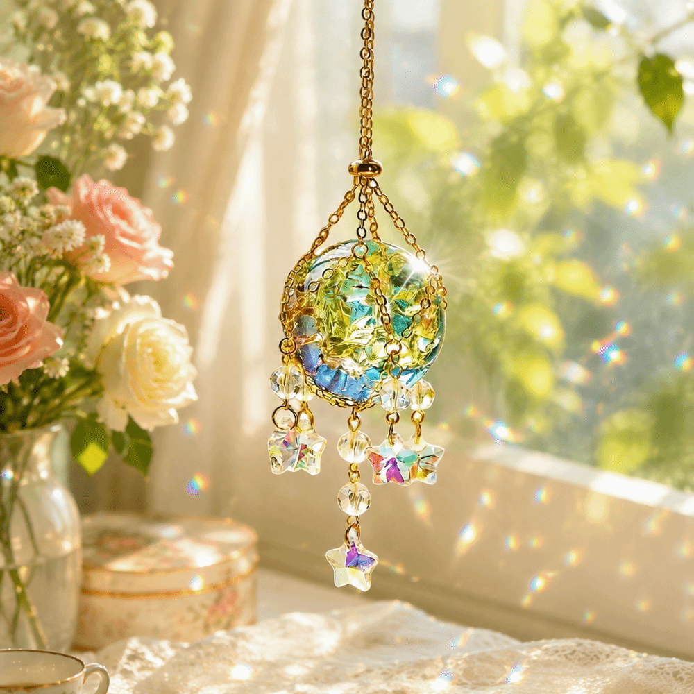 Transparent Crystal Glass Sun  - Crystal Ball Decor ulasan dan harga