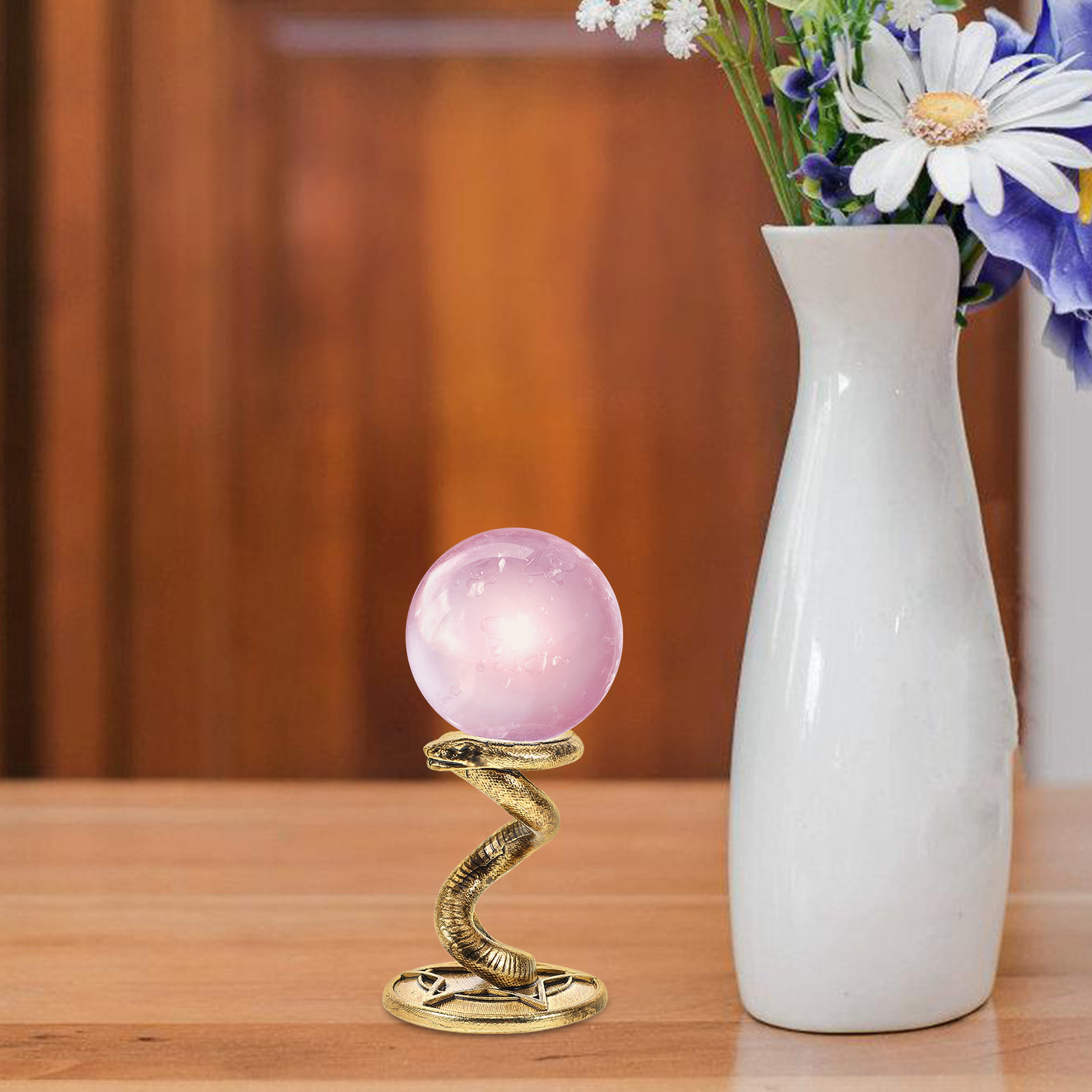 Alloy Metal Snake Crystal Ball - Crystal Ball Decor ulasan dan harga