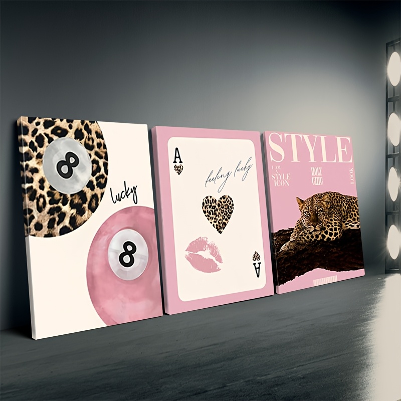 3pcs Leopard Cheetah Canvas Wa - Luxury Lifestyle Photography ulasan dan harga