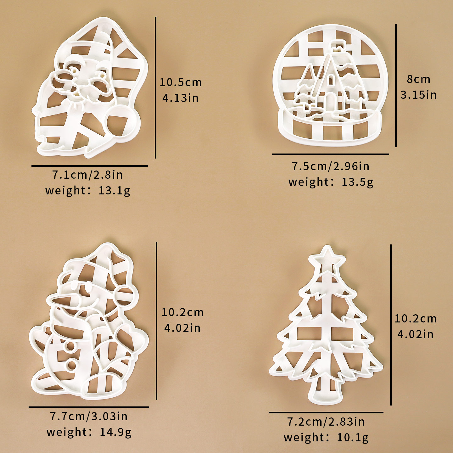 4 Pcs Christmas Cookie Cutter  - Crystal Ball Decor ulasan dan harga