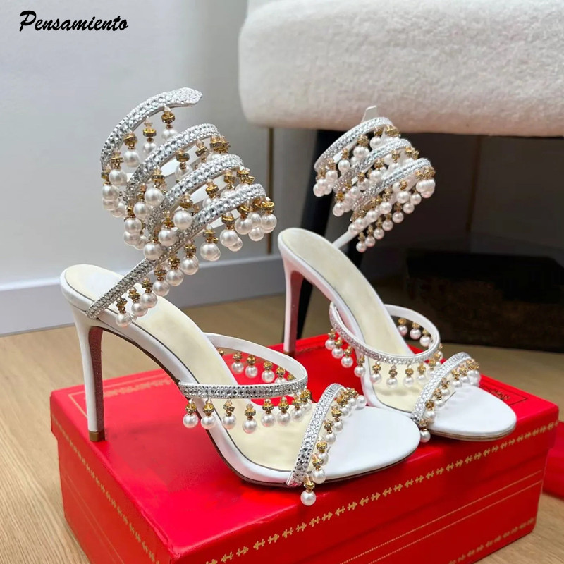 Luxury Rhinestones Pearls Tass - Luxury Lifestyle Shoes ulasan dan harga
