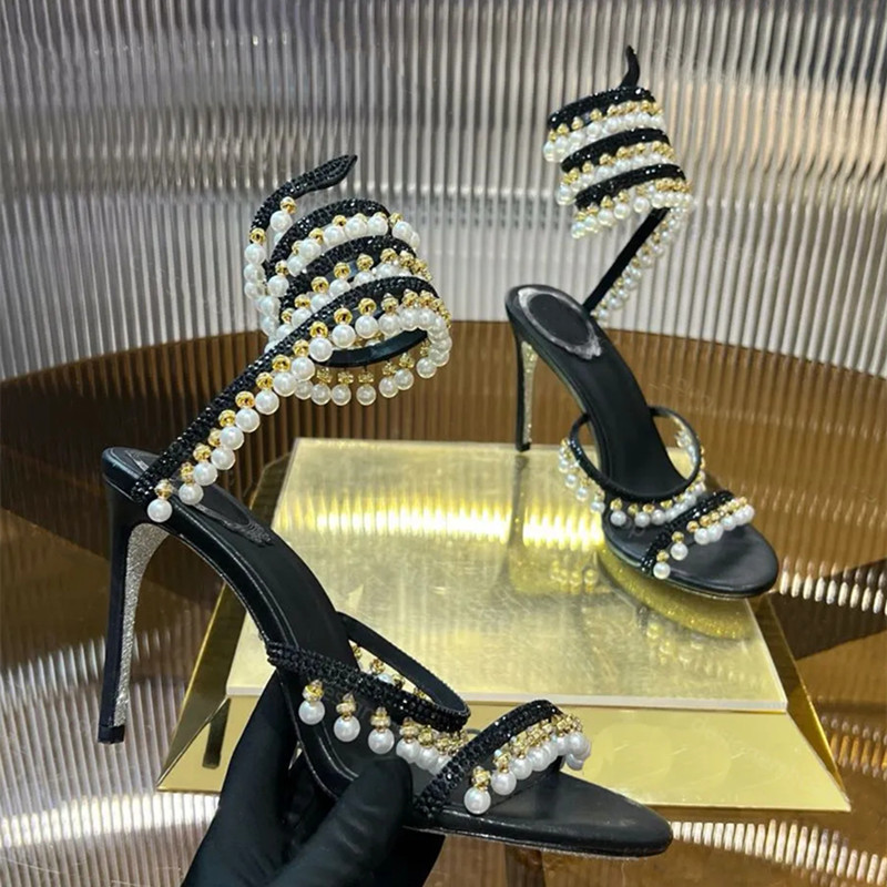 Luxury Rhinestones Pearls Tass - Luxury Lifestyle Shoes ulasan dan harga