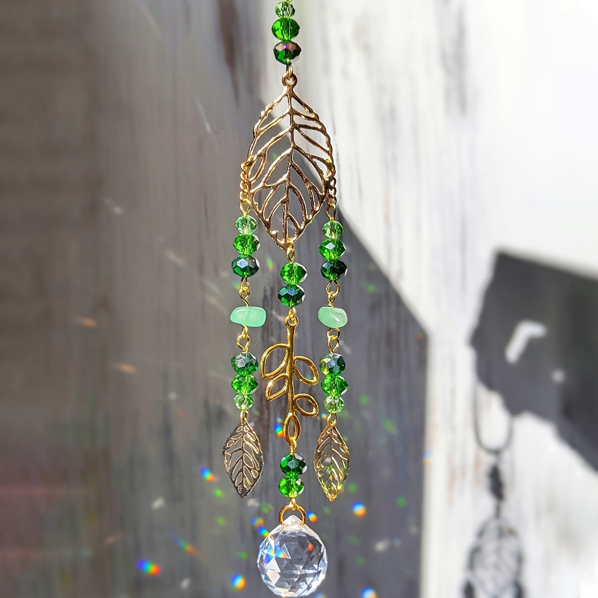 Green Crystal Suncatcher Hangi - Crystal Ball Decor ulasan dan harga